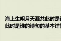 海上生明月天涯共此时是谁的诗句（关于海上生明月天涯共此时是谁的诗句的基本详情介绍）