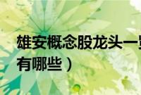 雄安概念股龙头一览2017（雄安概念股龙头有哪些）