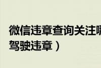 微信违章查询关注哪个公众号（微信如何查询驾驶违章）