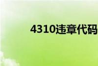 4310违章代码（4311违章代码）