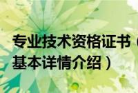 专业技术资格证书（关于专业技术资格证书的基本详情介绍）