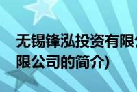 无锡锋泓投资有限公司(关于无锡锋泓投资有限公司的简介)