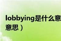 lobbying是什么意思中文（lobbying是什么意思）