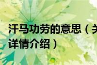 汗马功劳的意思（关于汗马功劳的意思的基本详情介绍）