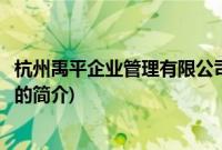 杭州禹平企业管理有限公司(关于杭州禹平企业管理有限公司的简介)