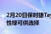 2月20日保时捷Taycan现在有红宝石红和酸性绿可供选择