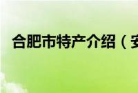 合肥市特产介绍（安徽省合肥市特产大全）