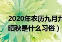 2020年农历九月九日重阳登高的寓意意义（晒秋是什么习俗）