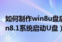 如何制作win8u盘启动盘（怎么制作win8/win8.1系统启动U盘）