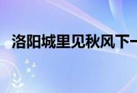 洛阳城里见秋风下一句（洛阳城里见秋风）