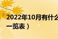 2022年10月有什么节日和纪念日（休假日期一览表）