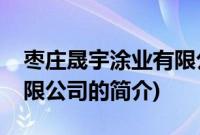 枣庄晟宇涂业有限公司(关于枣庄晟宇涂业有限公司的简介)