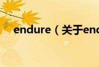 endure（关于endure的基本详情介绍）