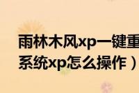 雨林木风xp一键重装系统（笔记本一键重装系统xp怎么操作）