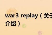 war3 replay（关于war3 replay的基本详情介绍）