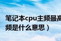 笔记本cpu主频最高可达多少（笔记本CPU主频是什么意思）