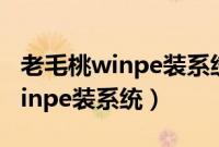 老毛桃winpe装系统教程（如何通过老毛桃winpe装系统）