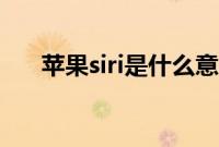 苹果siri是什么意思（苹果siri是什么）