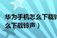 华为手机怎么下载铃声到存储卡（华为手机怎么下载铃声）