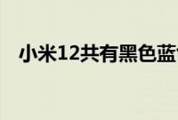 小米12共有黑色蓝色紫色原野绿四种配色