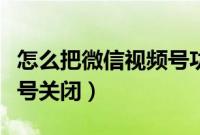 怎么把微信视频号功能关了（怎么把微信视频号关闭）