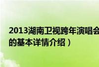 2013湖南卫视跨年演唱会（关于2013湖南卫视跨年演唱会的基本详情介绍）