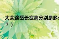 大众途岳长宽高分别是多少米（大众途岳长宽高分别是多少？）