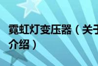 霓虹灯变压器（关于霓虹灯变压器的基本详情介绍）