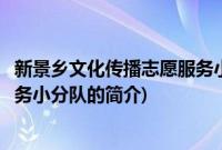 新景乡文化传播志愿服务小分队(关于新景乡文化传播志愿服务小分队的简介)