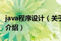 java程序设计（关于java程序设计的基本详情介绍）