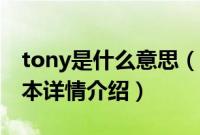 tony是什么意思（关于tony是什么意思的基本详情介绍）