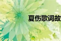 夏伤歌词故事（夏伤歌词）