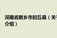 河南省新乡市封丘县（关于河南省新乡市封丘县的基本详情介绍）