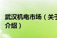 武汉机电市场（关于武汉机电市场的基本详情介绍）