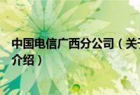 中国电信广西分公司（关于中国电信广西分公司的基本详情介绍）