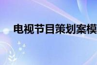 电视节目策划案模板（节目策划案模板）