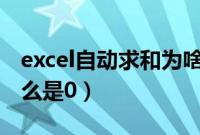 excel自动求和为啥是0（excel自动求和为什么是0）