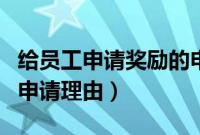 给员工申请奖励的申请理由怎么写（员工奖励申请理由）