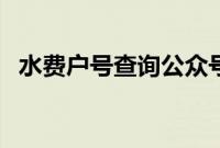 水费户号查询公众号（水费户号查询系统）