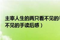 主宰人生的两只看不见的手读后感简书（主宰人生的两只看不见的手读后感）