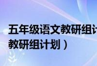 五年级语文教研组计划上册博客（五年级语文教研组计划）