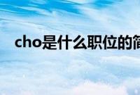 cho是什么职位的简称（cho是什么职位）