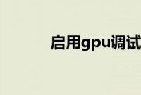 启用gpu调试层是什么（启用）