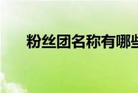 粉丝团名称有哪些（粉丝团名字大全）