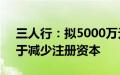 三人行：拟5000万元至1亿元回购股份，用于减少注册资本