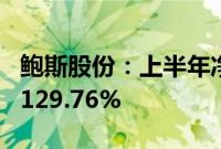 鲍斯股份：上半年净利润同比预增80.52%—129.76%