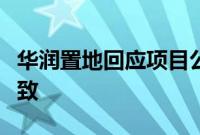 华润置地回应项目公司被法拍：为项目纾困所致