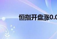 恒指开盘涨0.08%，汽车股领涨