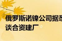 俄罗斯诺镍公司据悉正与几家中国电池企业洽谈合资建厂