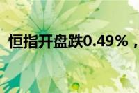 恒指开盘跌0.49%，恒生科技指数跌1.16%